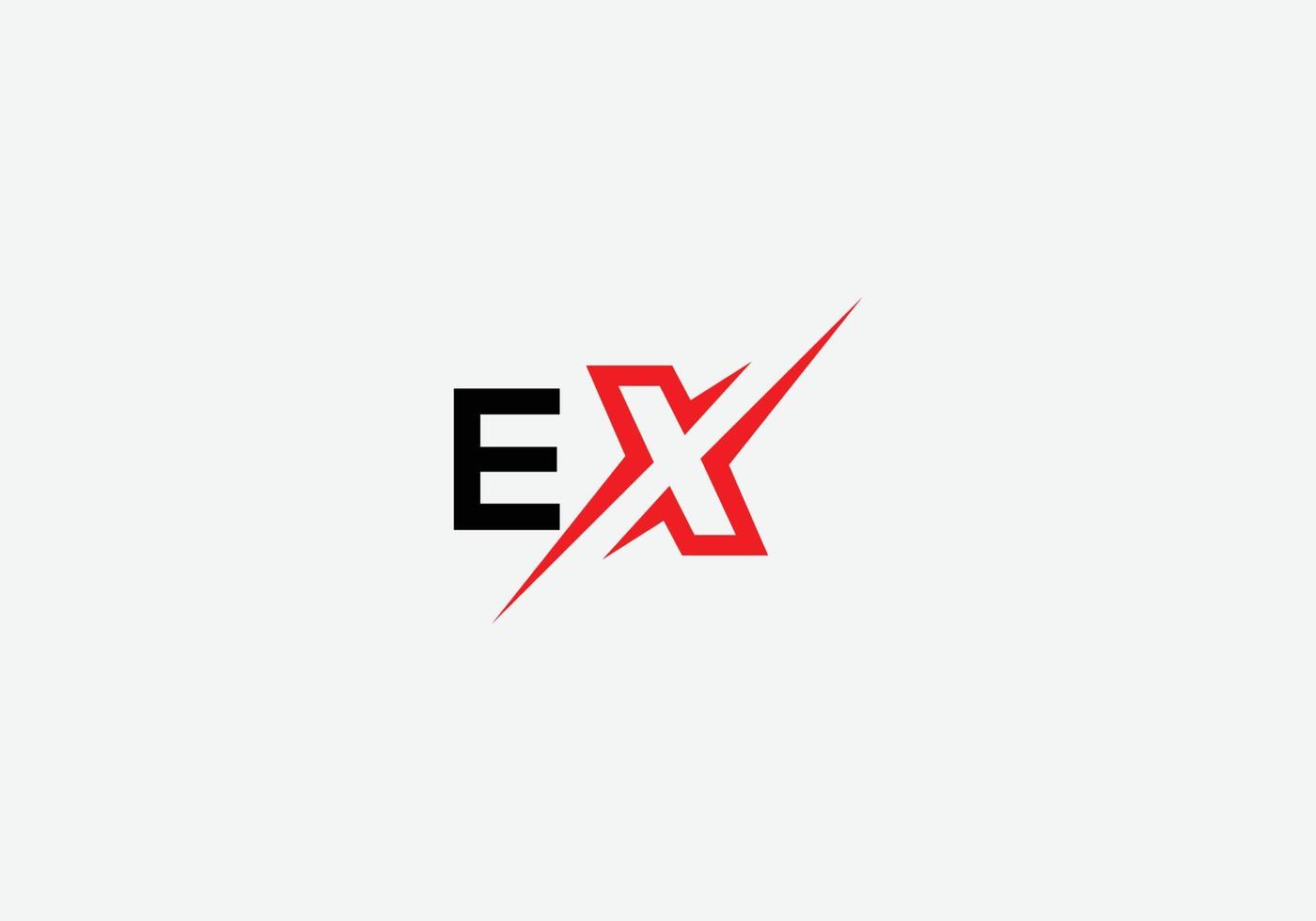 Abstract EX letter marks minimalist logo design vector