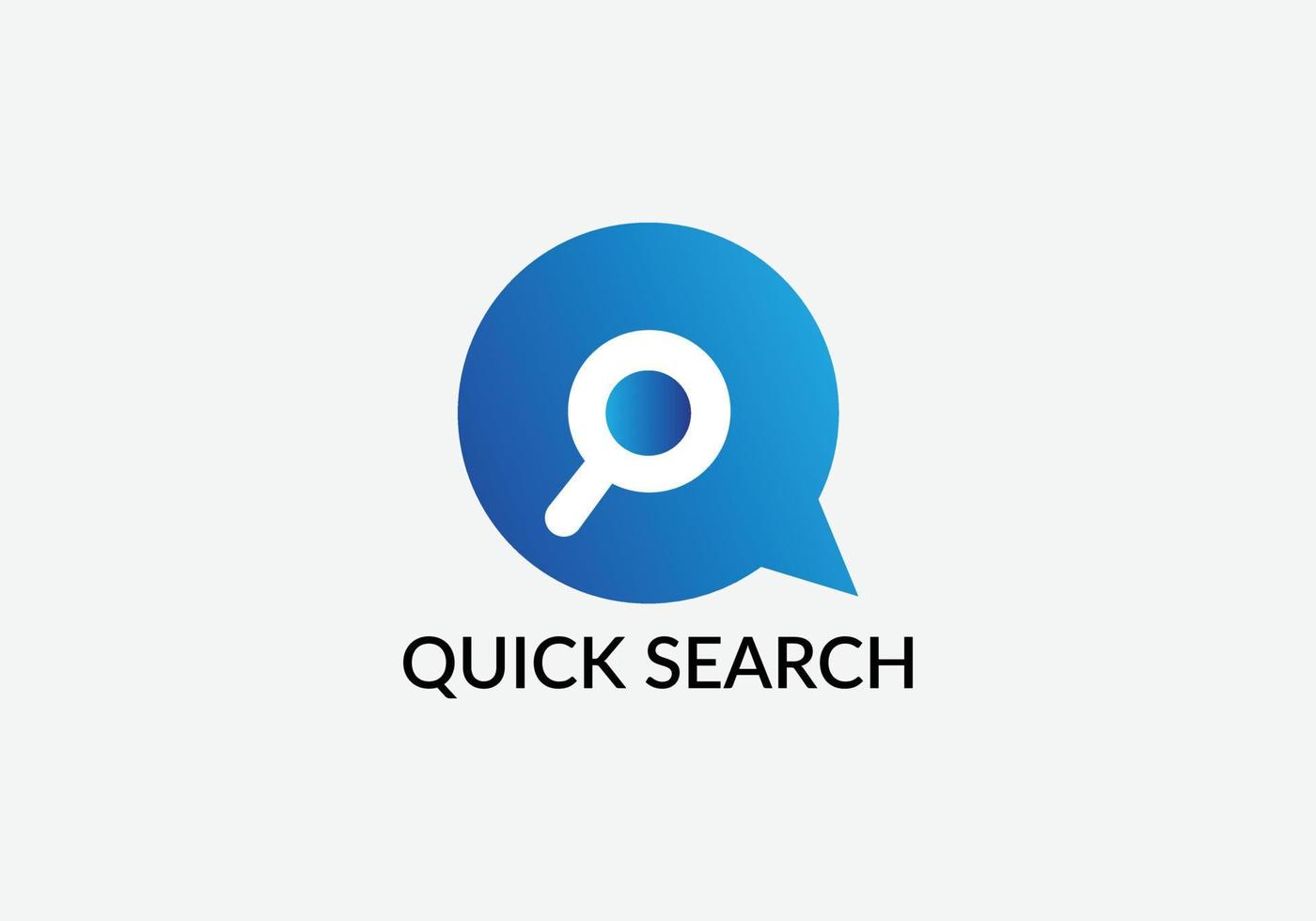 Quick search Abstract Q letter logo design vector