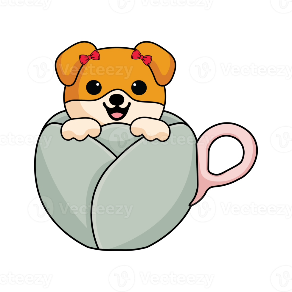 hund ClipArt i en kopp png