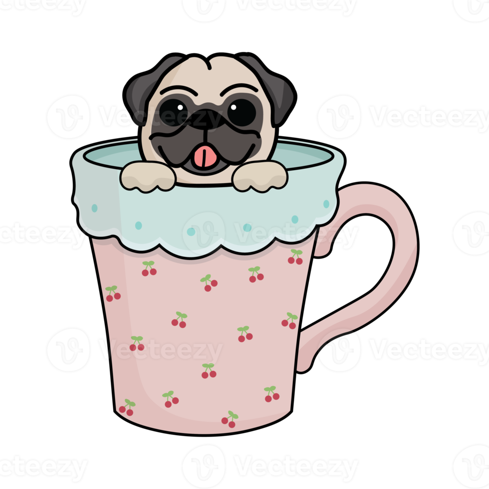 Dog ClipArt in a Cup png