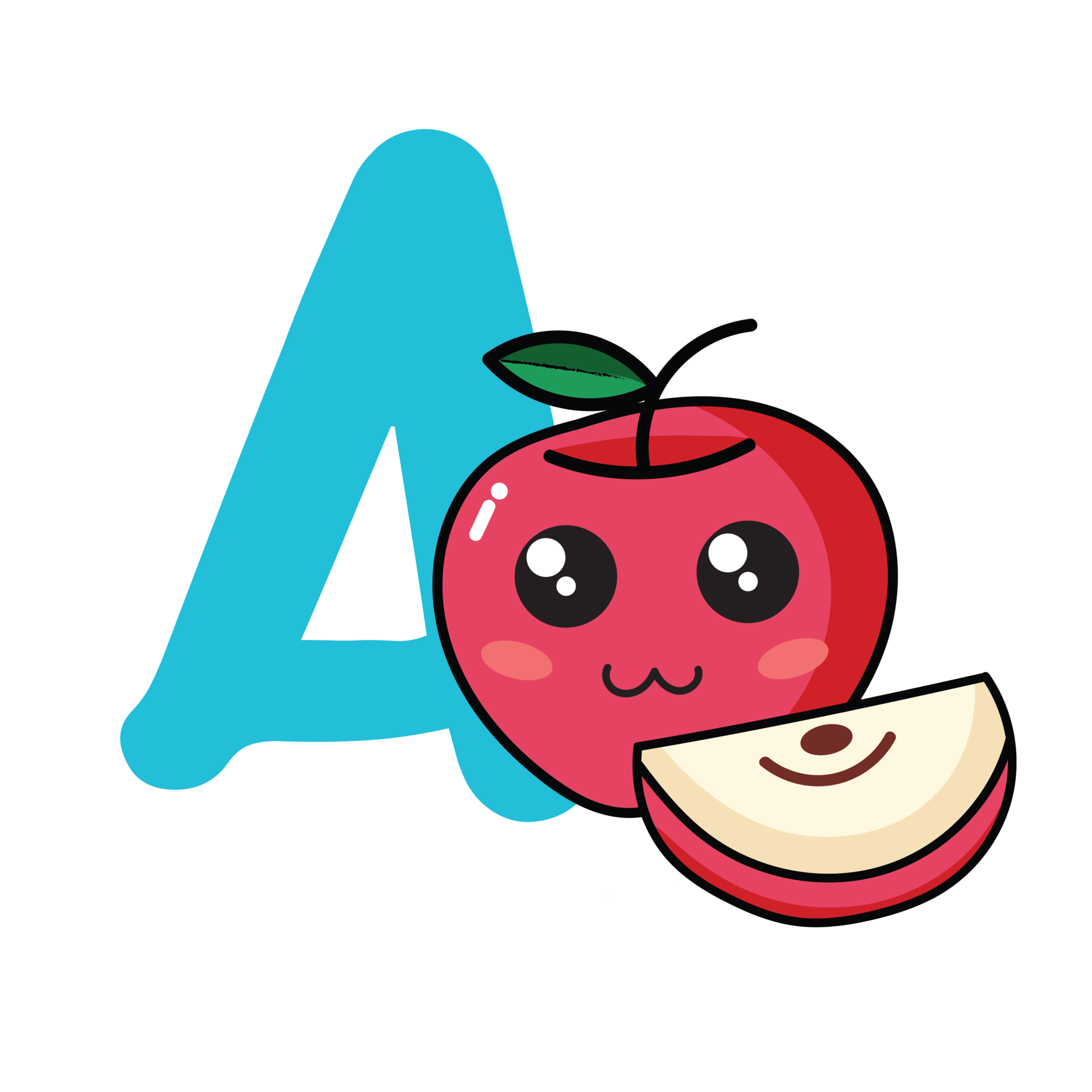 Fruit Alphabet Clip Art, Fruit A to Z Clipart, Cute a-z Clipart ,Clip
