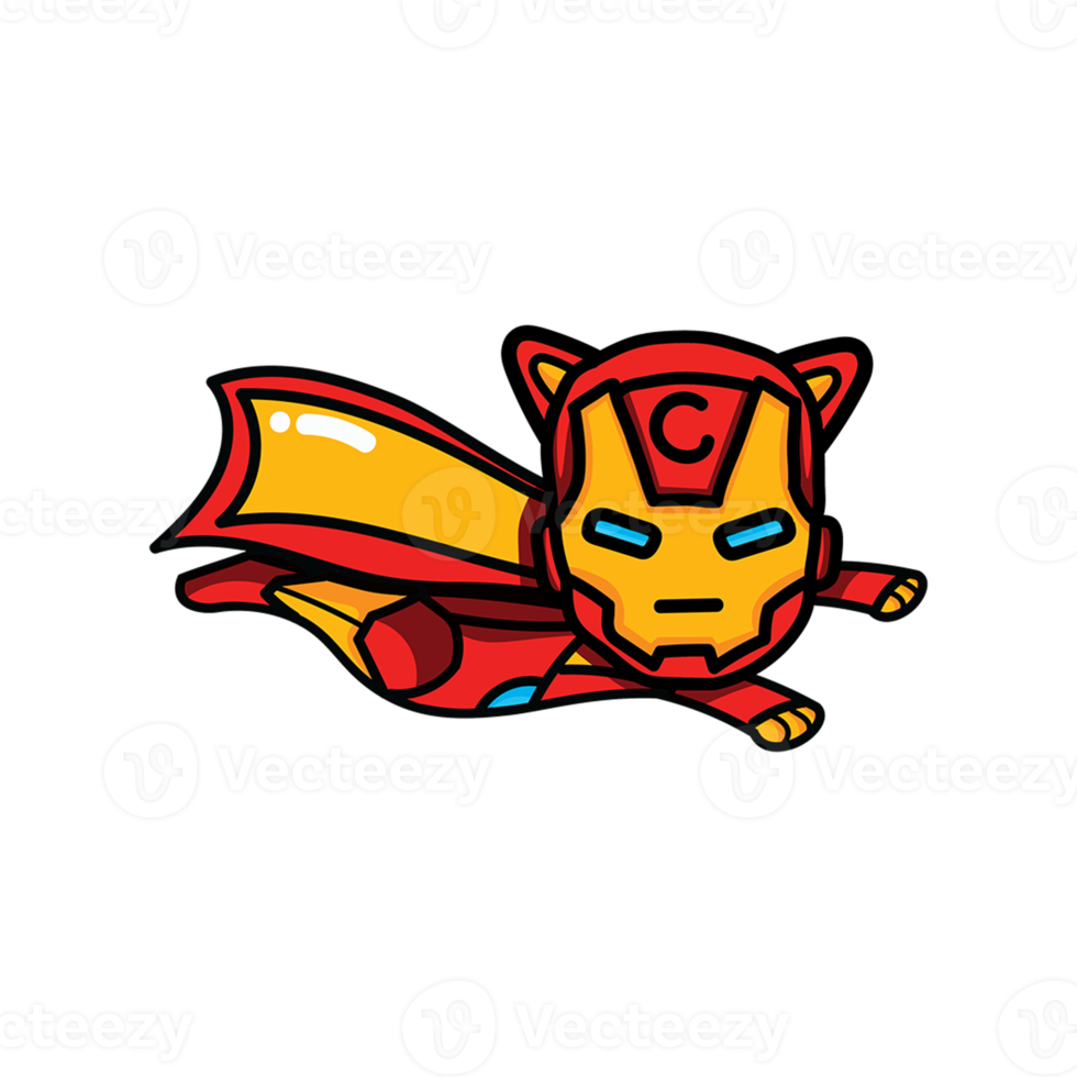 Super Hero cat , Cute clip art ,Clip Art for Personal and Commercial use, Digital clip art for Download png