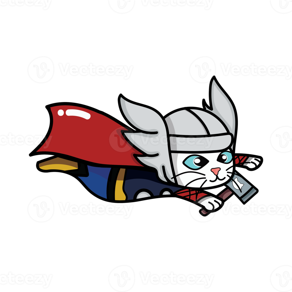 Super Hero cat , Cute clip art ,Clip Art for Personal and Commercial use, Digital clip art for Download png