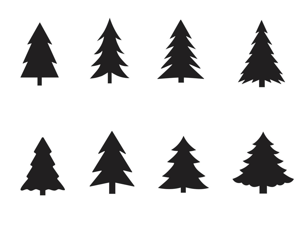 Set of christmas tree  vector illustration.
