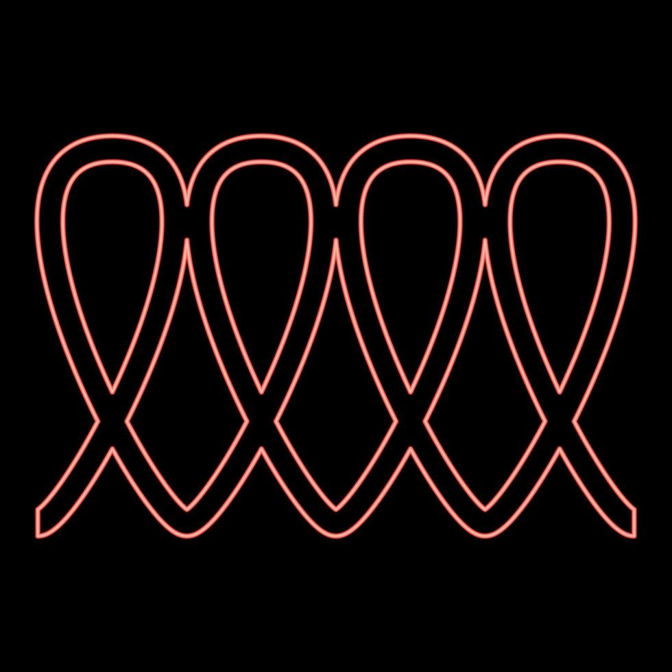 Neon induction cooking spiral electrical heat symbol type cooking surfaces sign utensil