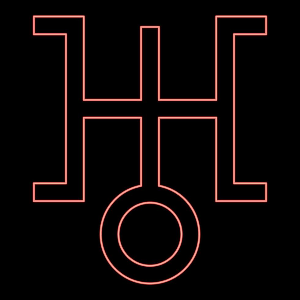 Neon symbol uranus red color vector illustration image flat style