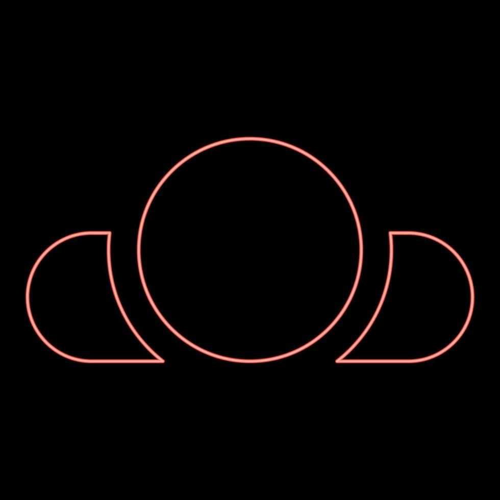 Neon man lying on back View head shoulders red color vector illustration image flat style