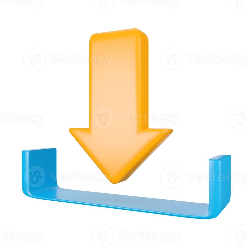 Download icon. Web Interface 3D rendering. png