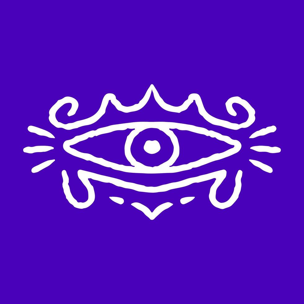 Tribal eye doodle cartoon, illustration for t-shirt, sticker, or apparel merchandise. With modern pop and retro style. vector