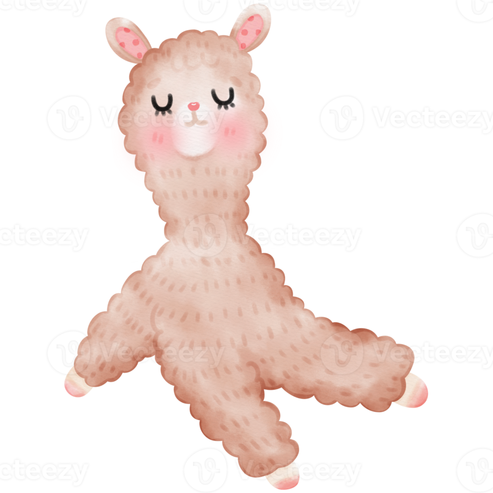 linda ilustración de llama de alpaca png