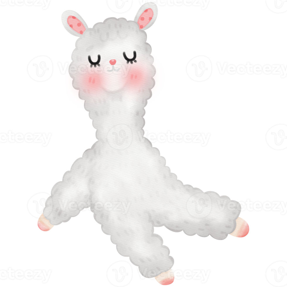 linda ilustración de llama de alpaca png