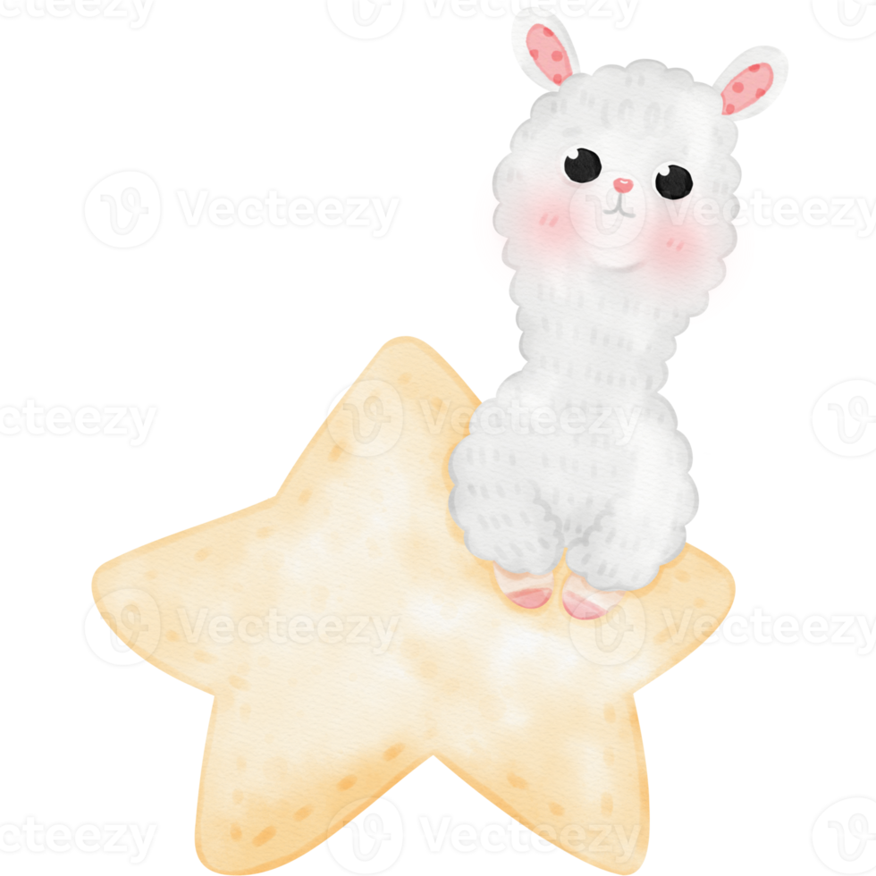 Cute Alpaca Llama illustration png