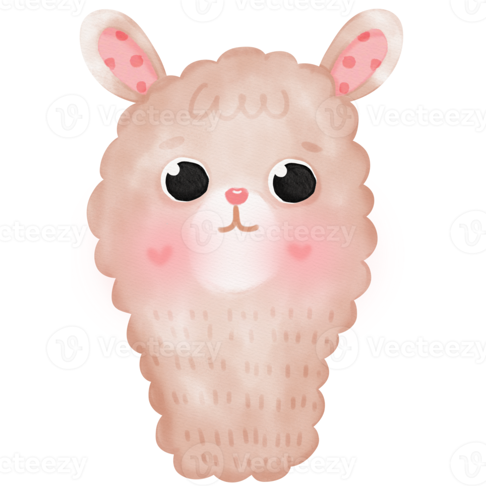 linda ilustración de llama de alpaca png