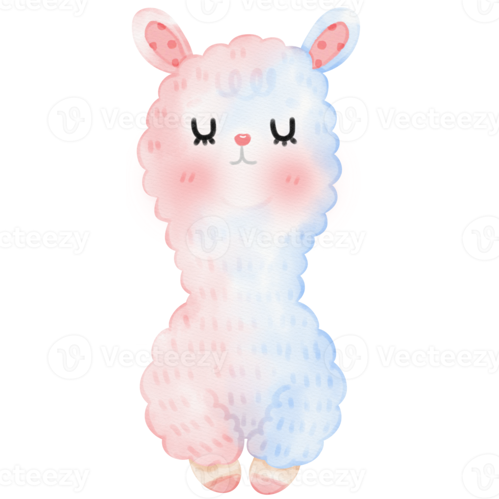 linda ilustración de llama de alpaca png