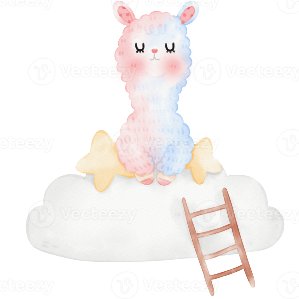 Cute Alpaca Llama illustration png