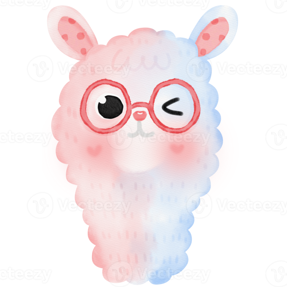 linda ilustración de llama de alpaca png