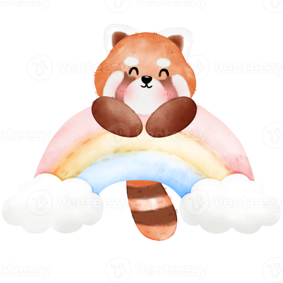 Cute Red Panda Illustration png