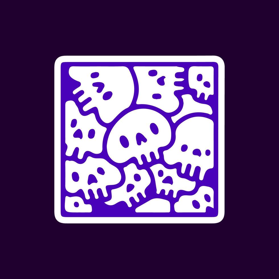 Skull head emblem cartoon, illustration for t-shirt, sticker, or apparel merchandise. With modern pop and retro style. vector