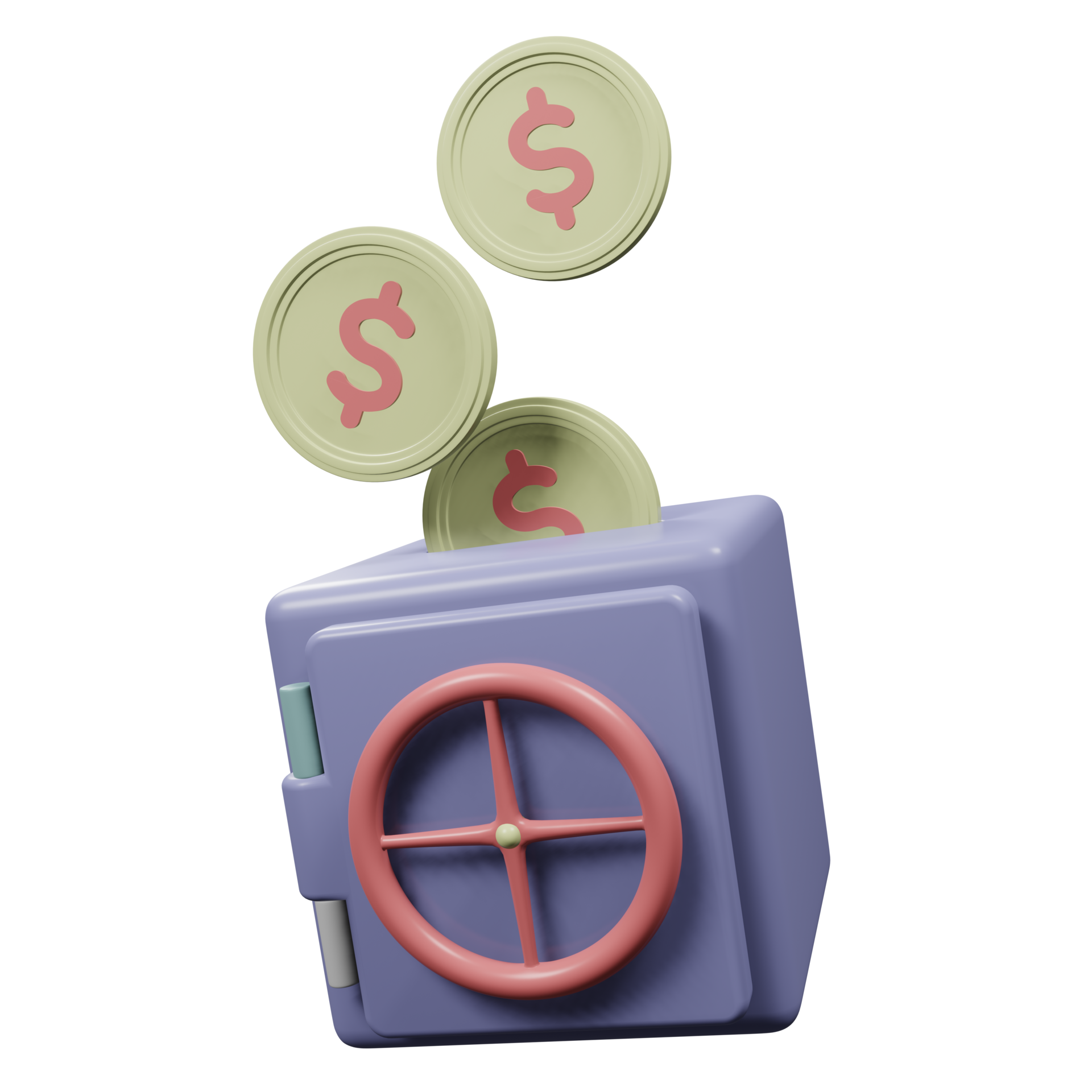 3D Safe Box with Golden Coin Illustration 17190612 PNG