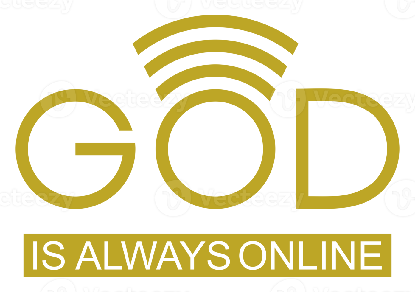 'God Is Always Online' Quote Design, Lettering Expression for Decoration, Text Illustration, Sticker, Pin, T Shirt, Background of for Wallpaper. Format PNG