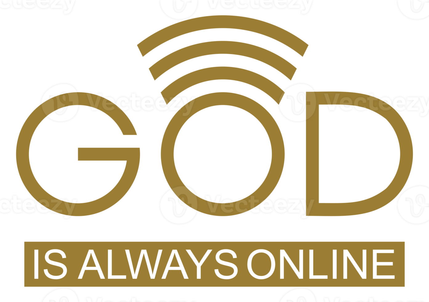 'God Is Always Online' Quote Design, Lettering Expression for Decoration, Text Illustration, Sticker, Pin, T Shirt, Background of for Wallpaper. Format PNG