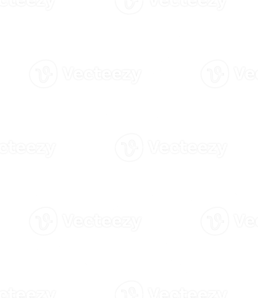 'God Is Always Online' Quote Design, Lettering Expression for Decoration, Text Illustration, Sticker, Pin, T Shirt, Background of for Wallpaper. Format PNG
