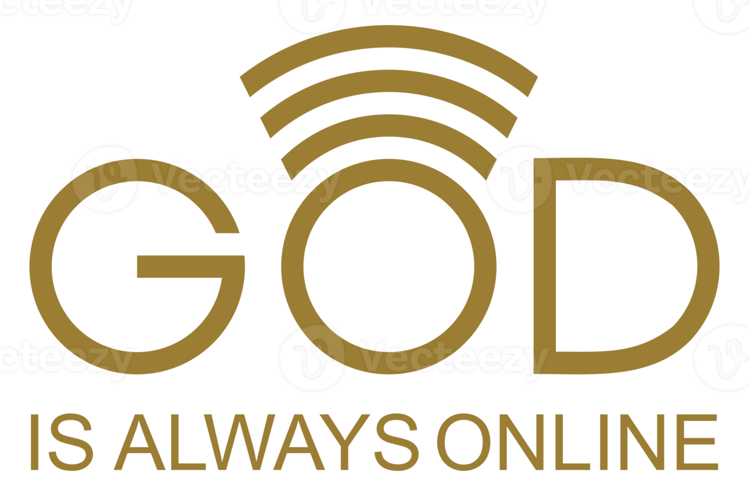 'God Is Always Online' Quote Design, Lettering Expression for Decoration, Text Illustration, Sticker, Pin, T Shirt, Background of for Wallpaper. Format PNG