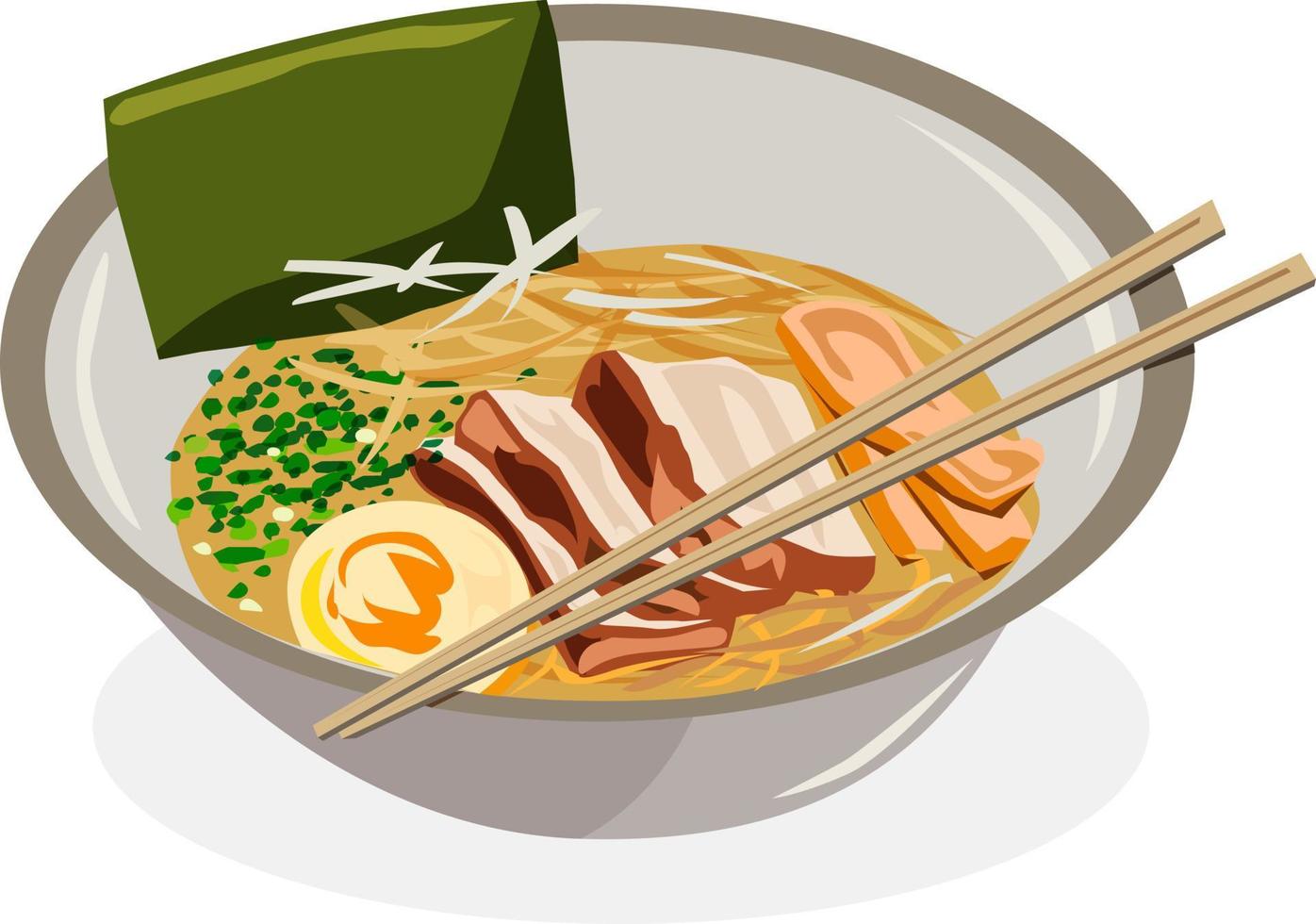 Vector illustration of Thai food on a plate
