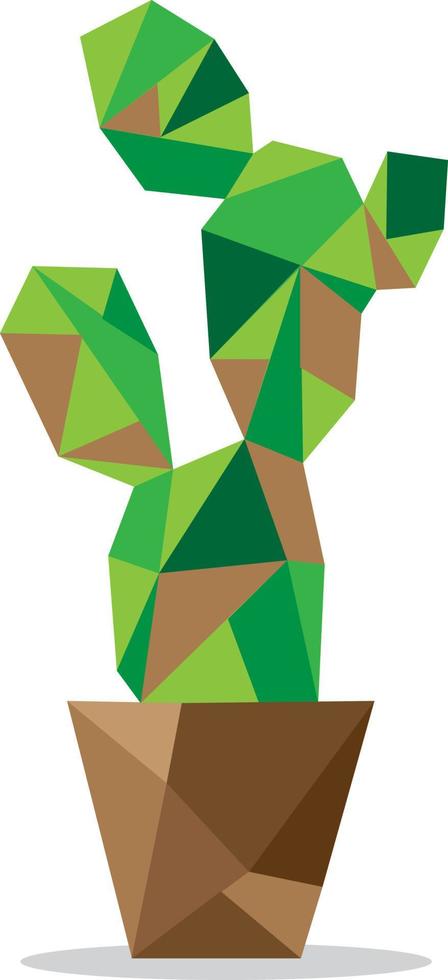 Vector illustration polygonal cactus