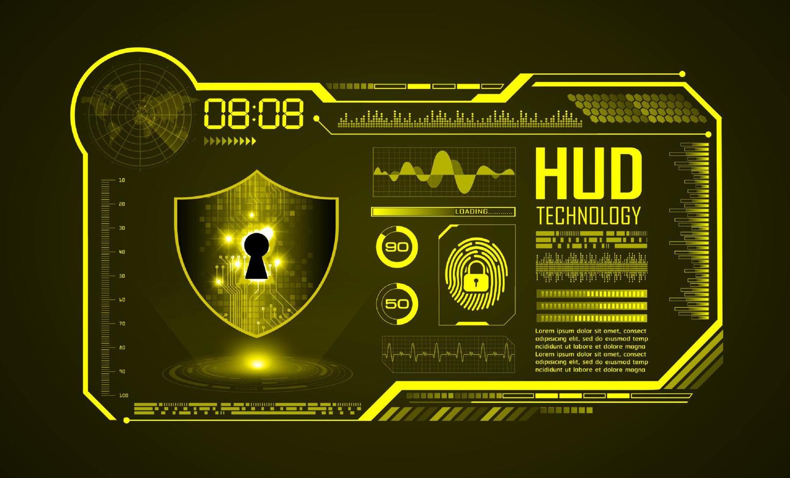 fondo de pantalla de tecnología hud moderna vector