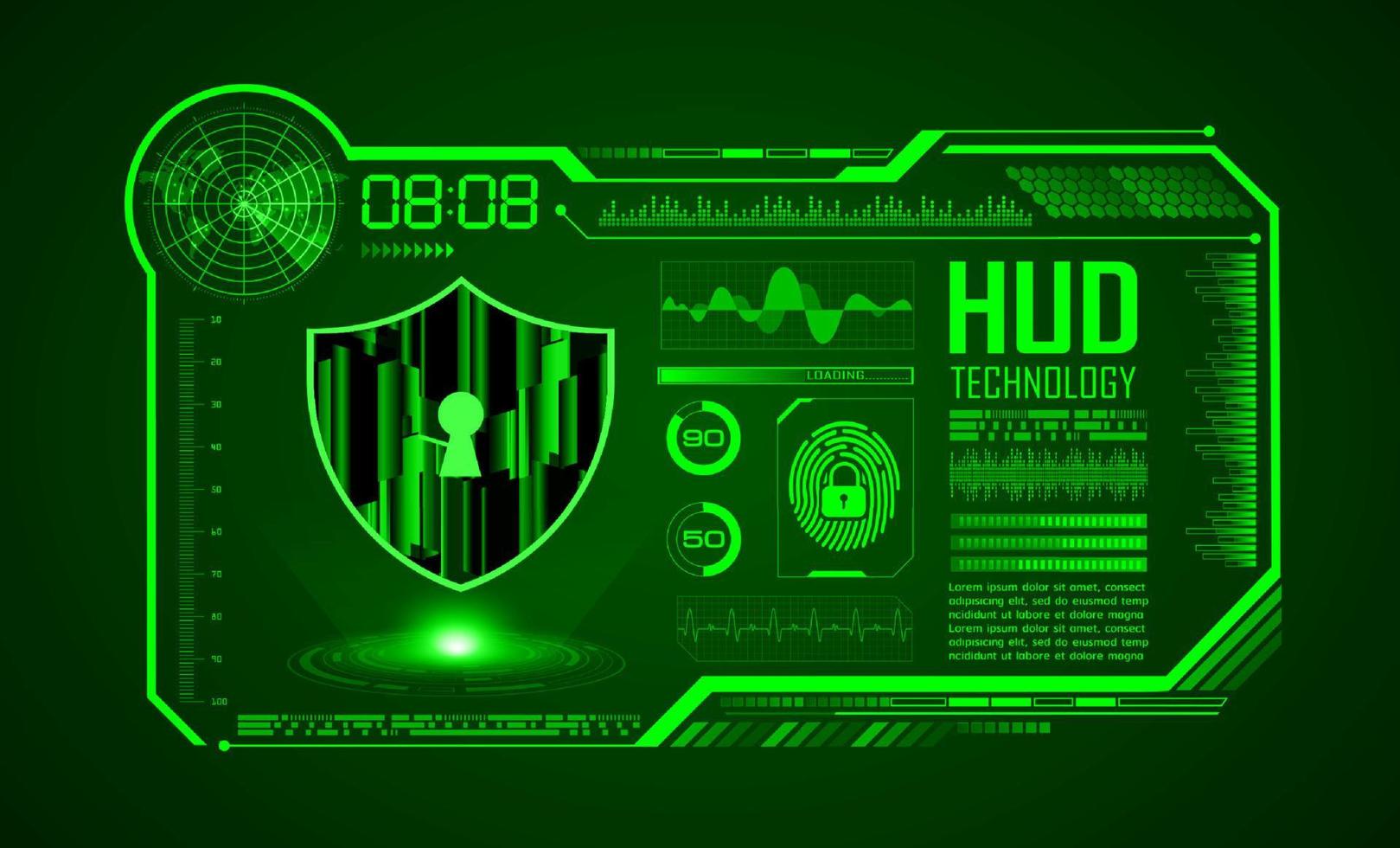 fondo de pantalla de tecnología hud moderna vector