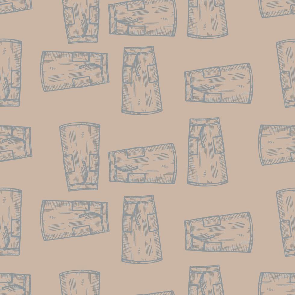 Aprons engraved seamless pattern. Vintage background for kitchen in hand drawn style. Vector repeated texture for print, fabric, wrapping, wallpaper, tissue.