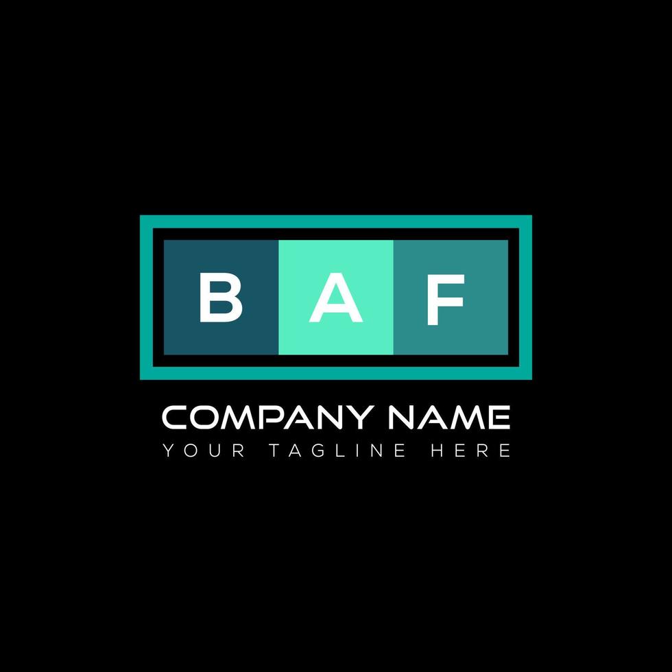 diseño creativo del logotipo de la letra baf. diseño único de baf. vector