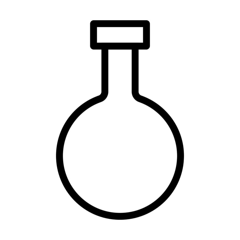 Lab flask icon line isolated on white background. Black flat thin icon on modern outline style. Linear symbol and editable stroke. Simple and pixel perfect stroke vector illustration