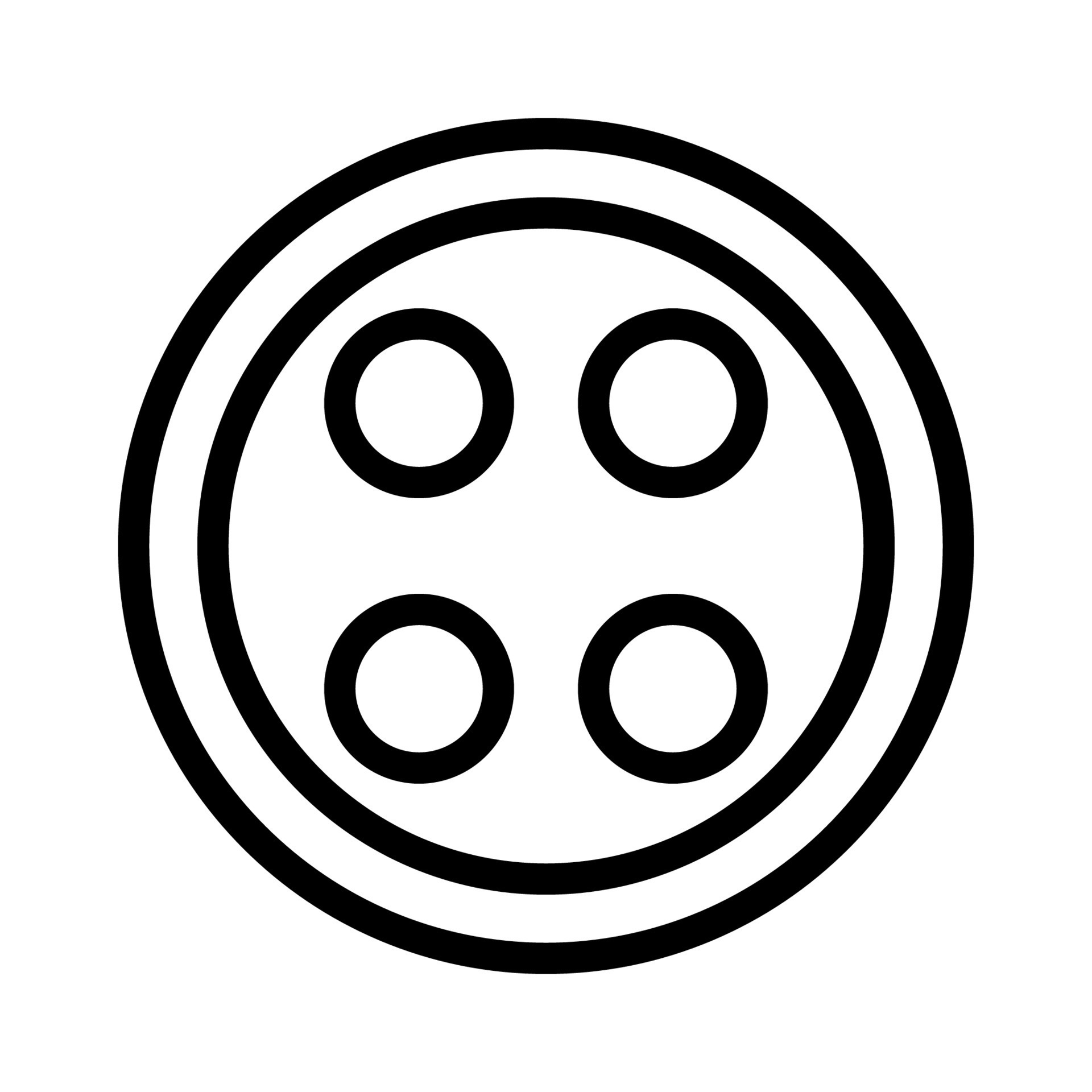 Button for clothes icon line isolated on white background. Black flat