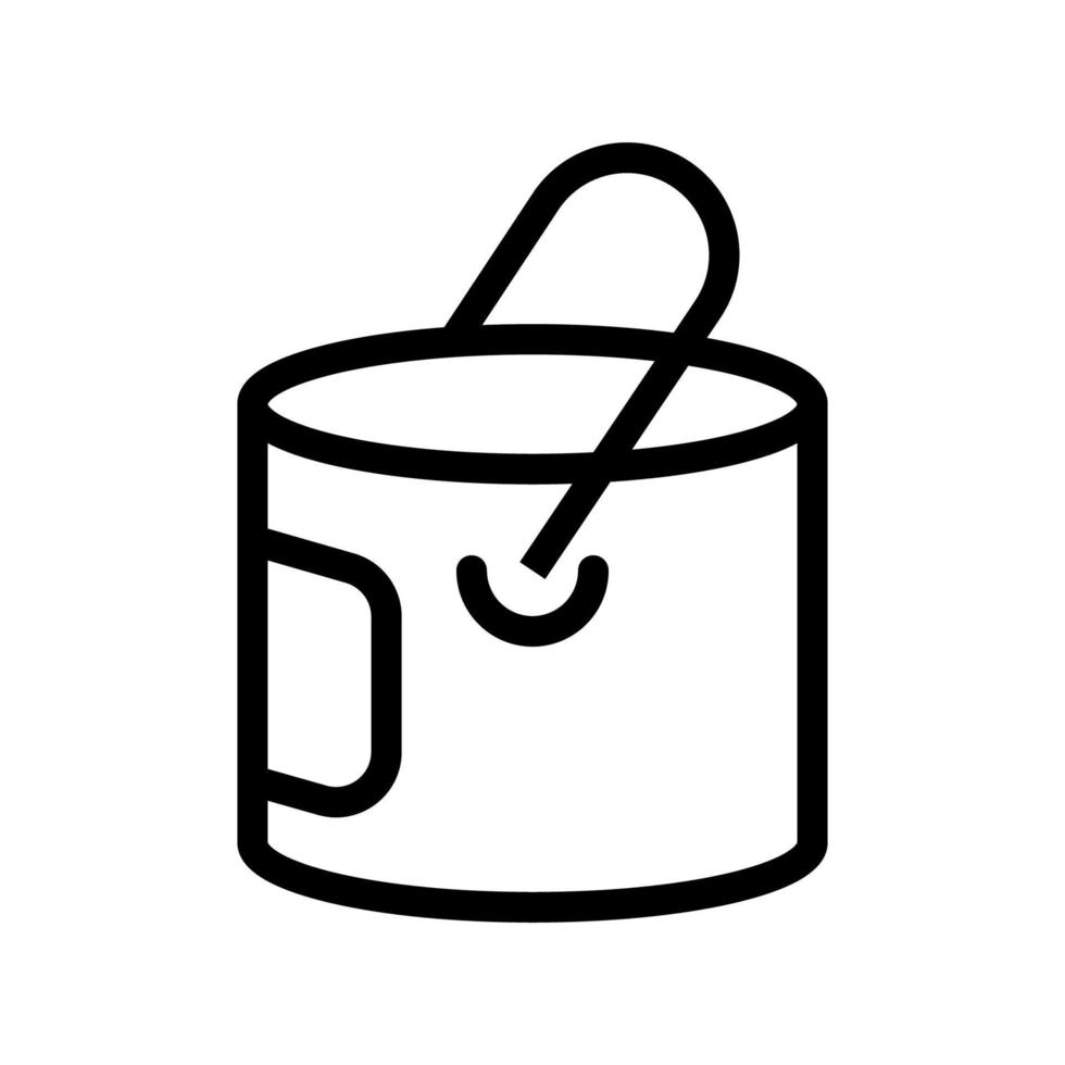 línea de icono de cubo de color aislada sobre fondo blanco. icono negro plano y delgado en el estilo de contorno moderno. símbolo lineal y trazo editable. ilustración de vector de trazo simple y perfecto de píxeles