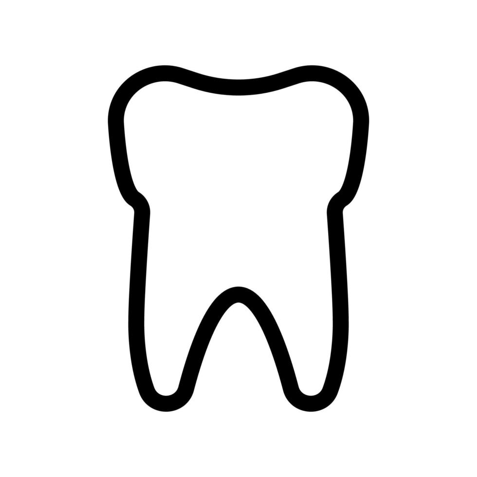 Tooth icon line isolated on white background. Black flat thin icon on modern outline style. Linear symbol and editable stroke. Simple and pixel perfect stroke vector illustration