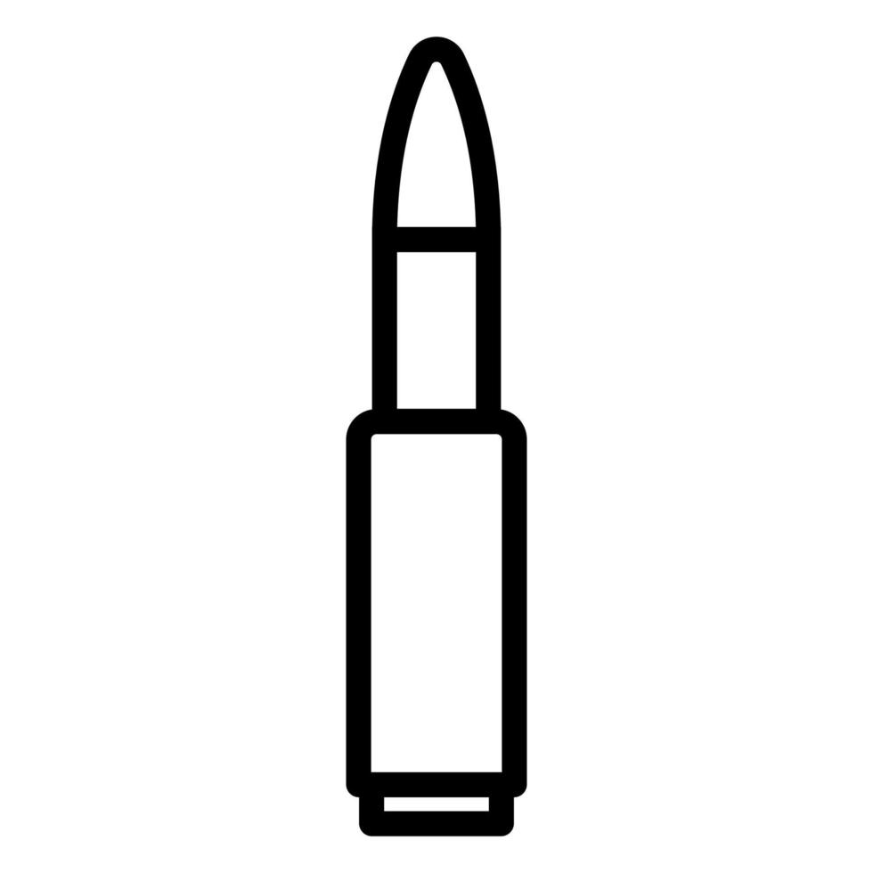 línea de icono de cartucho de arma aislada sobre fondo blanco. icono negro plano y delgado en el estilo de contorno moderno. símbolo lineal y trazo editable. ilustración de vector de trazo simple y perfecto de píxeles