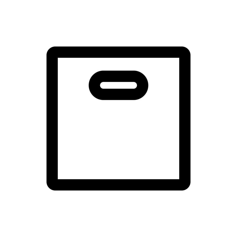 línea de icono de caja de cartón aislada sobre fondo blanco. icono negro plano y delgado en el estilo de contorno moderno. símbolo lineal y trazo editable. ilustración de vector de trazo simple y perfecto de píxeles