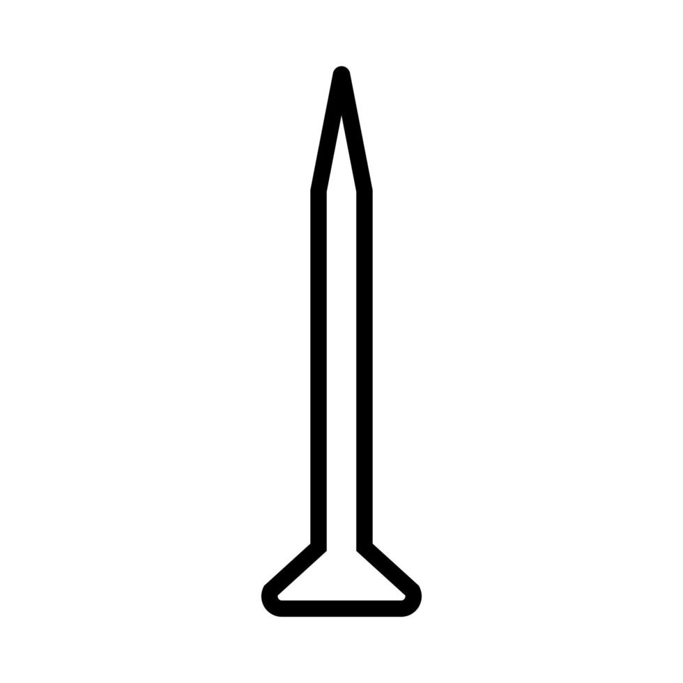 Building nail icon line isolated on white background. Black flat thin icon on modern outline style. Linear symbol and editable stroke. Simple and pixel perfect stroke vector illustration