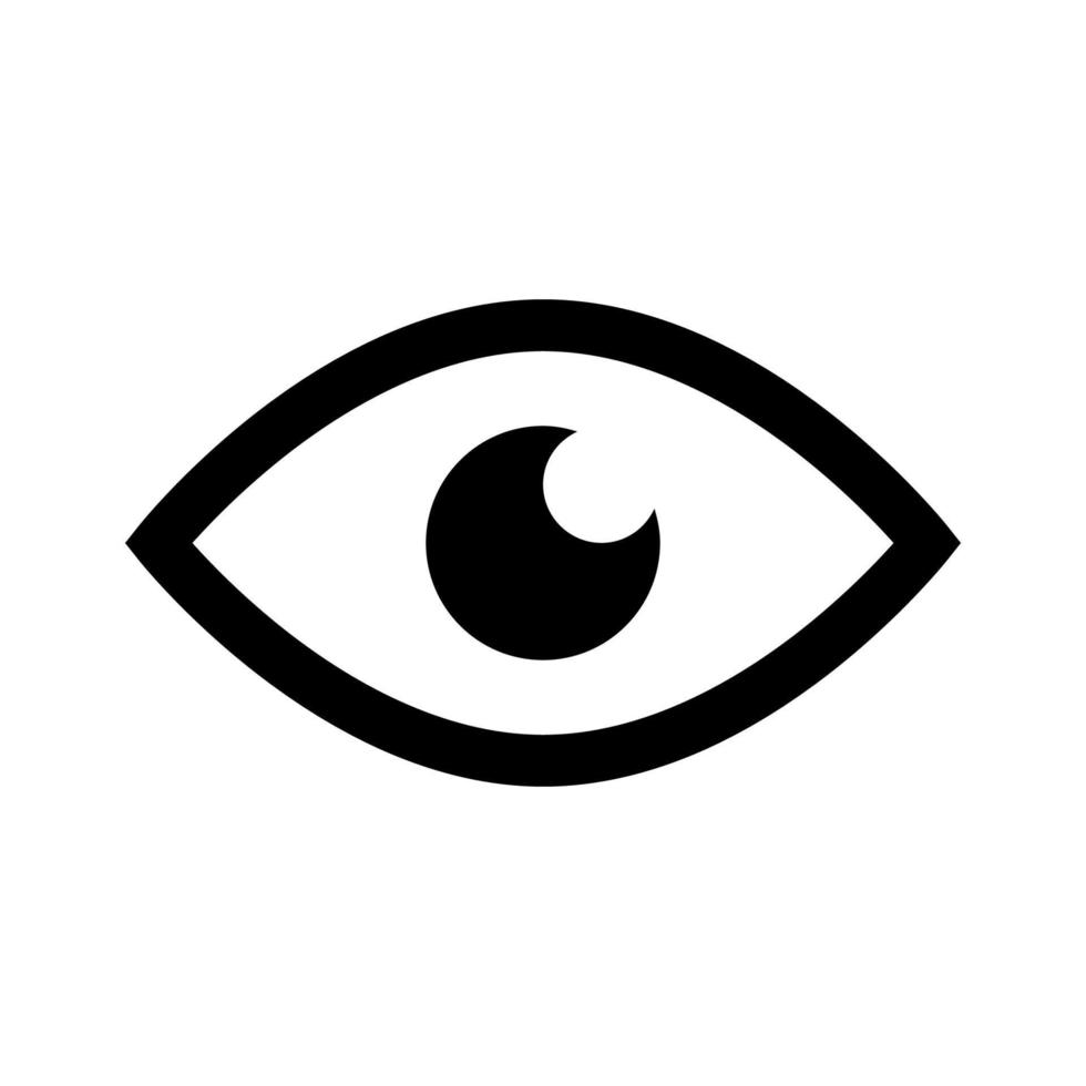 línea de icono de mirada de ojo aislada sobre fondo blanco. icono negro plano y delgado en el estilo de contorno moderno. símbolo lineal y trazo editable. ilustración de vector de trazo simple y perfecto de píxeles