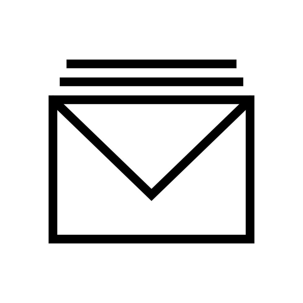 línea de icono de correo de pila aislada sobre fondo blanco. icono negro plano y delgado en el estilo de contorno moderno. símbolo lineal y trazo editable. ilustración de vector de trazo simple y perfecto de píxeles