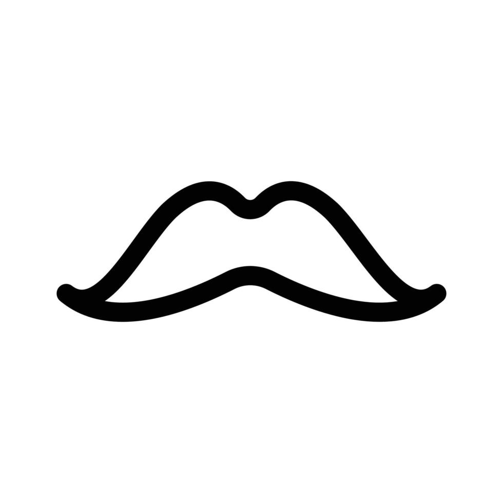 línea de icono de bigote aislada sobre fondo blanco. icono negro plano y delgado en el estilo de contorno moderno. símbolo lineal y trazo editable. ilustración de vector de trazo simple y perfecto de píxeles