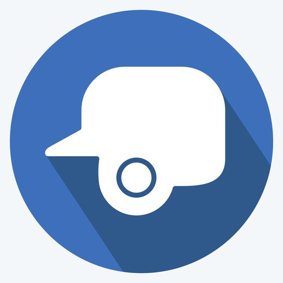 Icon Batting Helmet. related to Sports Equipment symbol. long shadow style. simple design editable. simple illustration vector