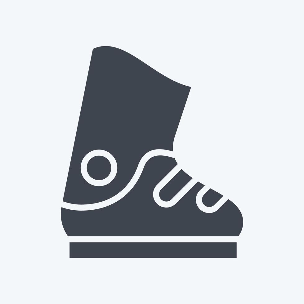 botas de esquí de icono. relacionado con el símbolo de equipamiento deportivo. estilo de glifo. diseño simple editable. ilustración sencilla vector