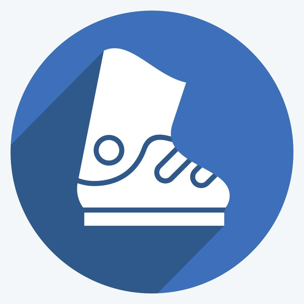 Icon Ski Boots. related to Sports Equipment symbol. long shadow style. simple design editable. simple illustration vector