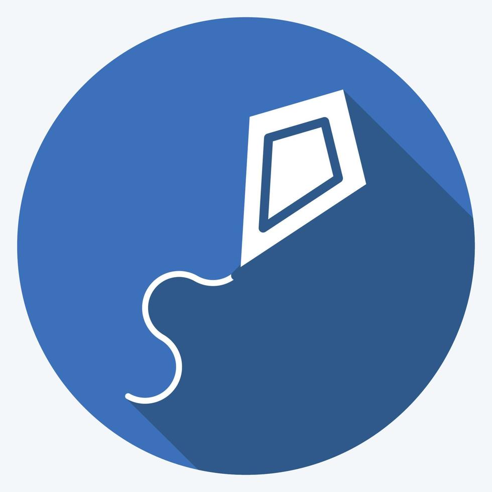 Icon Kite. related to Sports Equipment symbol. long shadow style. simple design editable. simple illustration vector