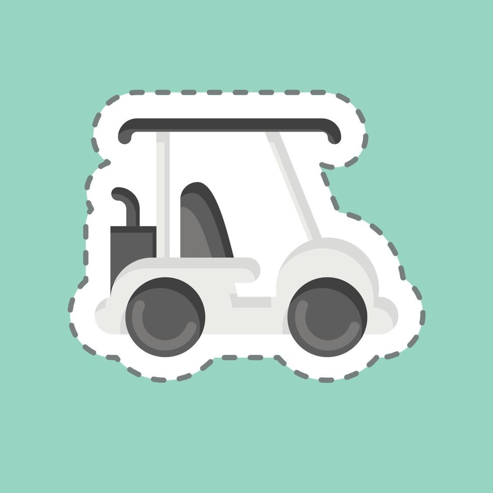 Sticker line cut Golf Cart. related to Sports Equipment symbol. simple design editable. simple illustration vector