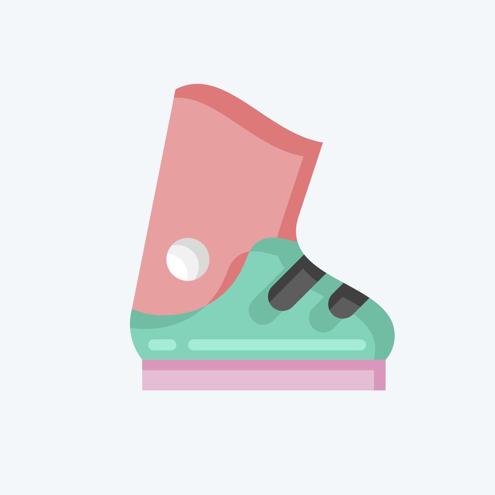 Icon Ski Boots. related to Sports Equipment symbol. flat style. simple design editable. simple illustration vector