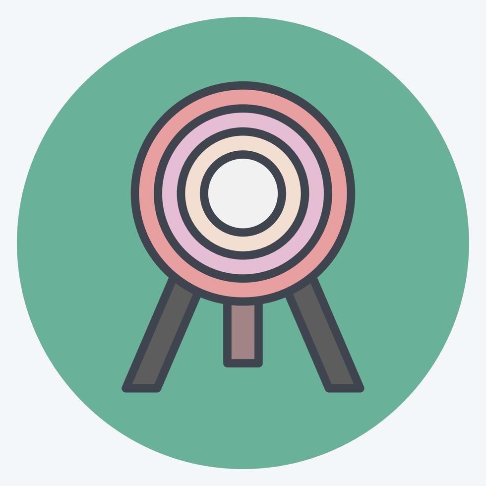 Icon Bullseye. related to Sports Equipment symbol. color mate style. simple design editable. simple illustration vector